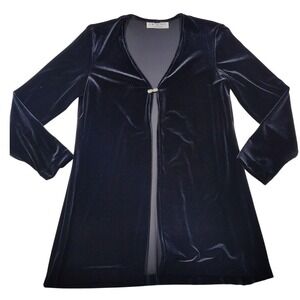 Vtg J. R. Nites by Caliendo velvet evening jacket  XL Cardigan rhinestone Black‎